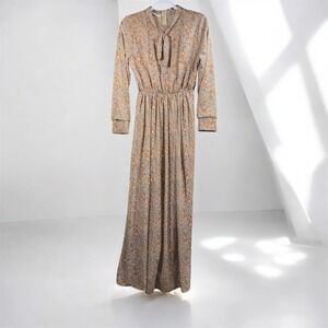 Ahsen Cottagecore Prairie Maxi Dress Ditsy Floral Modest Islamic Sz 42 M